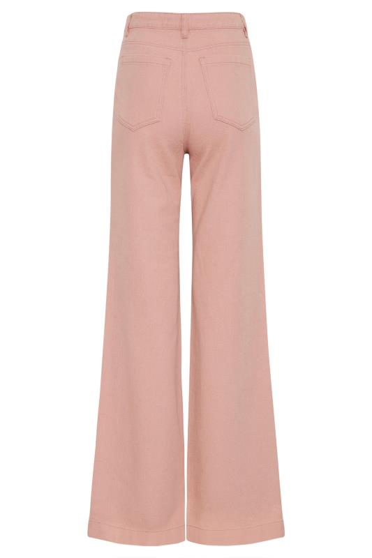 LTS Tall Women's Pink Cotton Twill Wide Leg Trousers | Long Tall Sally 4