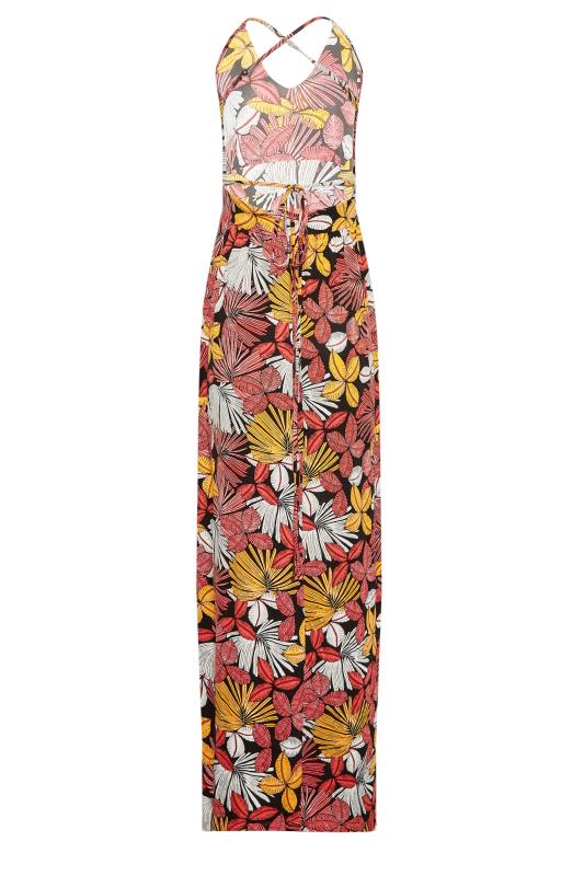 LTS Tall Orange Leaf Print Split Maxi Dress | Long Tall Sally  8