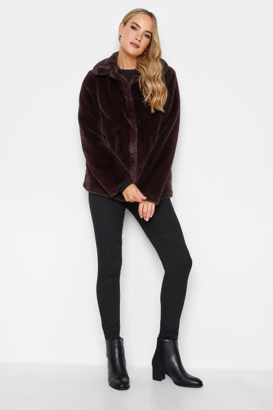 LTS Tall Dark Purple Faux Fur Coat | Long Tall Sally