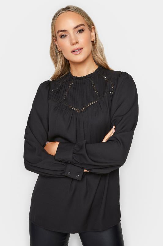 LTS Tall Black Lace Detail Blouse | Long Tall Sally  4