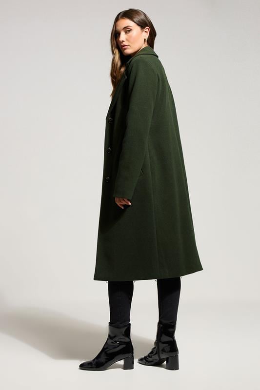 LTS Tall Dark Green Formal Midi City Coat | Long Tall Sally 3