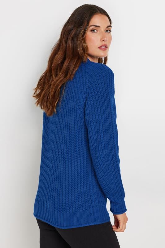 LTS Tall Women's Cobalt Blue High Neck Knit Jumper | Long Tall Sally 3