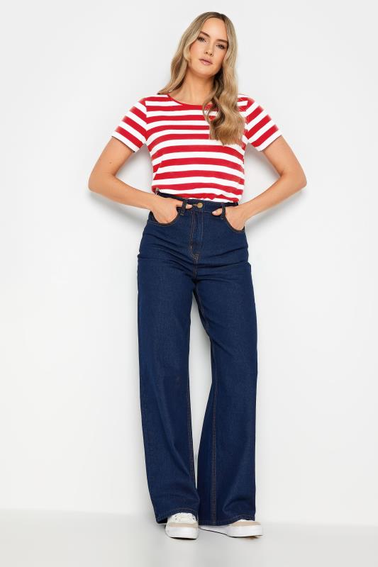 LTS Tall Womens Red Stripe Crew Neck T-Shirt | Long Tall Sally 2
