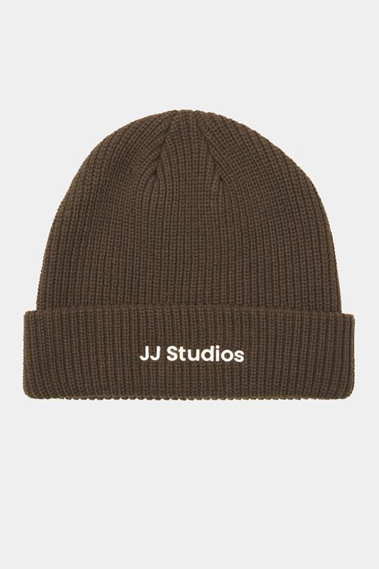 JACK & JONES Big & Tall Brown Studio Beanie | BadRhino 1