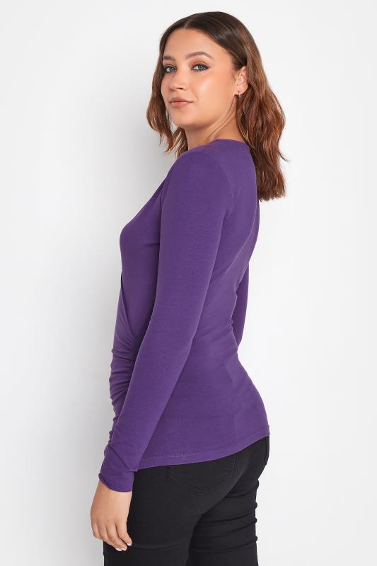 LTS Tall Women's Purple Jersey Wrap Top | Long Tall Sally 3