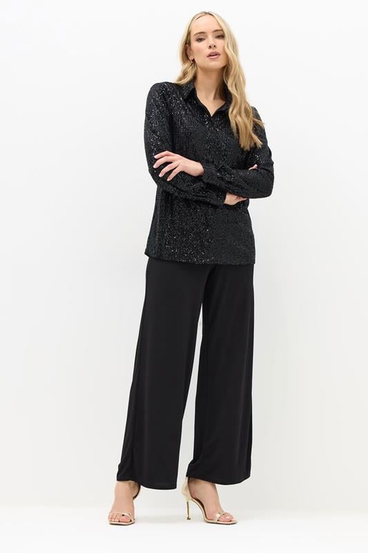 LTS Tall Black Sequin Embellished Shirt | Long Tall Sally 2