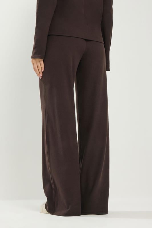 LTS Tall Women's Chocolate Brown Brushed Ribbed Trousers | Long Tall Sally 3