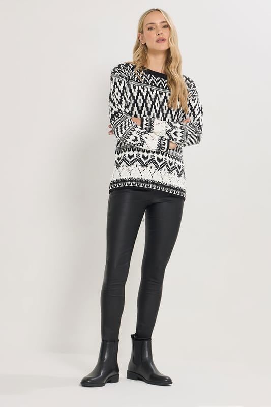 LTS Tall Black & White Fairisle Jumper | Long Tall Sally 2