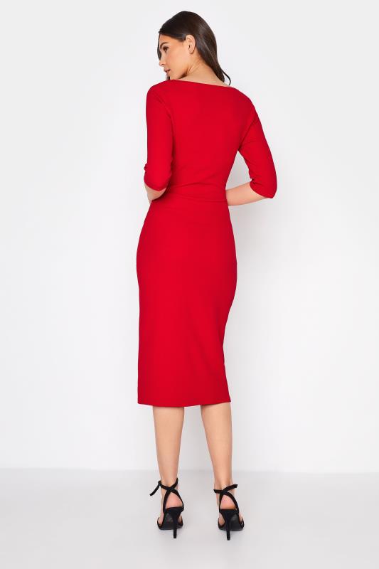Tall Women's LTS Red Notch Neck Midi Dress | Long Tall Sally  3