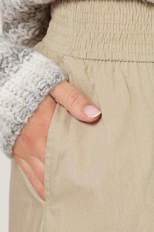 LTS Tall Natural Brown Cotton Shirred Waist Maxi Skirt | Long Tall Sally 4