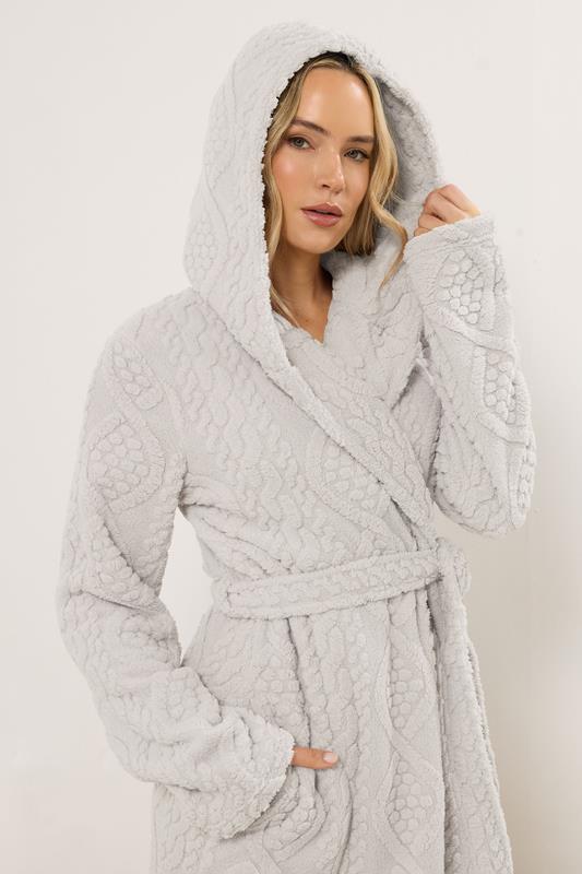 LTS Tall Natural Brown Cable Maxi Dressing Gown | Long Tall Sally  4