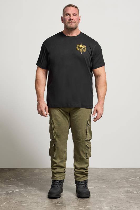 BadRhino Big & Tall Black Skull Emblem Graphic T-Shirt | BadRhino 4