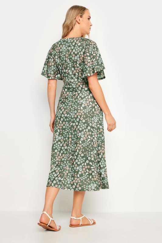 LTS Tall Women's Khaki Green Floral Print Midi Dress | Long Tall Sally 3