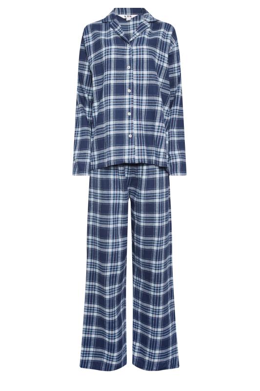 LTS Tall Women's Blue Woven Check Pyjama Set | Long Tall Sally 5