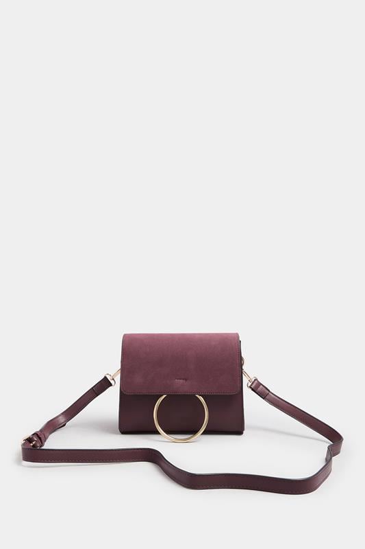 Burgundy Red Ring Detail Cross Body Bag | Yours Clothing 3