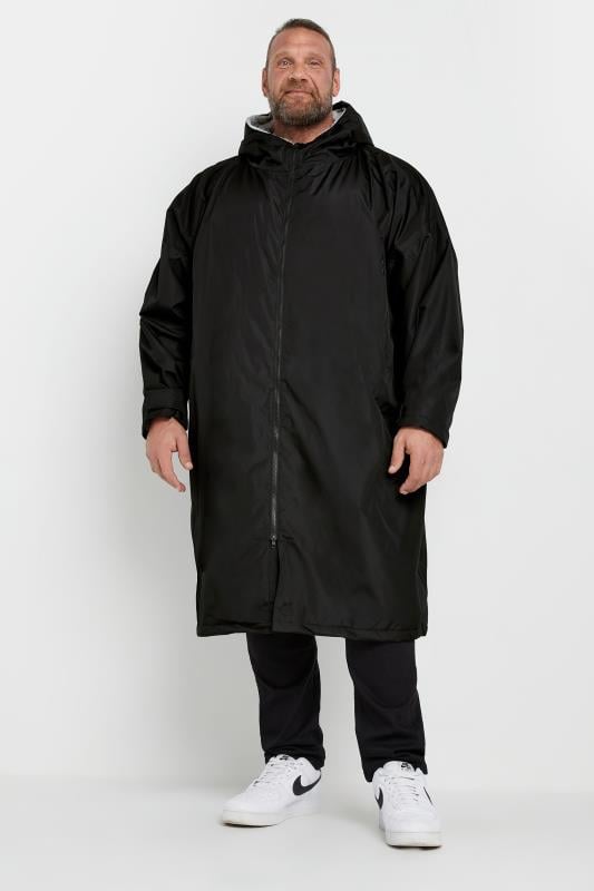 D555 Big & Tall Black Sherpa Lined Waterproof Changing Robe