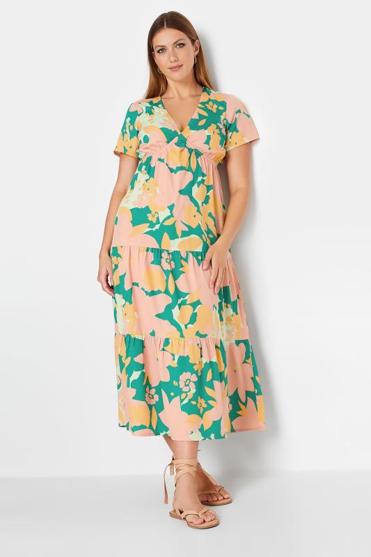 LTS Tall Women's Green Floral Tiered Midi Dress | Long Tall Sally 1