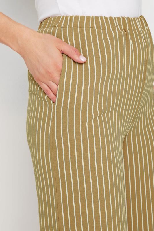 LTS Tall Women's Natural Brown Stripe Wide Leg Trousers | Long Tall Sally 4