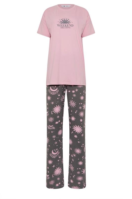 LTS Tall Women's Pink 'Weekend Dreaming' Slogan Pyjama Set | Long Tall Sally 6