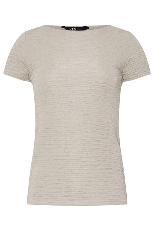 LTS Tall Ivory White Textured Slash Neck Top | Long Tall Sally 1