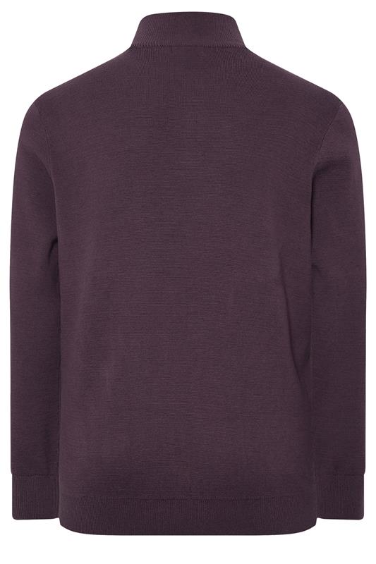 BadRhino Big & Tall Plum Purple Milano Quarter Zip Jumper | BadRhino 7