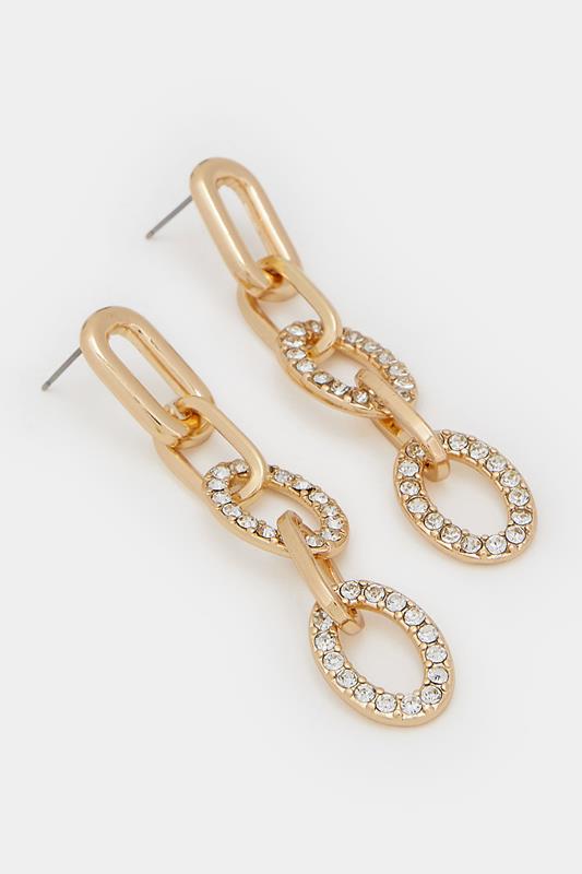 Gold Tone Diamante Disk Huggie Earrings | Yours Clothing 4