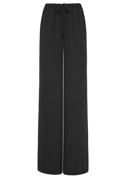 LTS Black Wide Leg Twill Trousers | Long Tall Sally  6