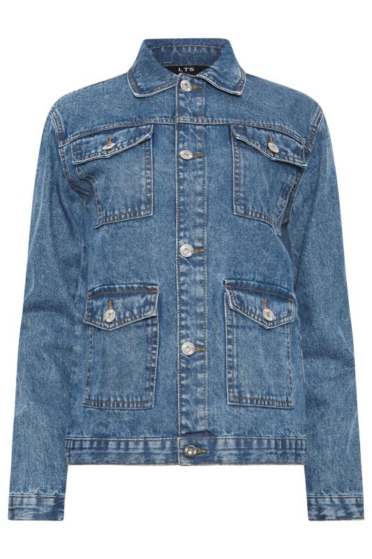 LTS Tall Women's Blue Pocket Detail Denim Jacket | Long Tall Sally 7