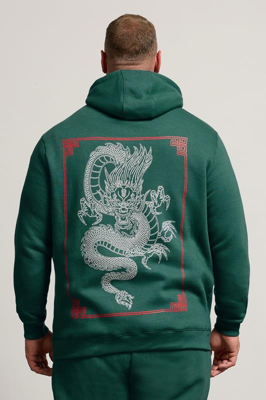 BadRhino Big & Tall Green Dragon Graphic Hoodie | BadRhino 3