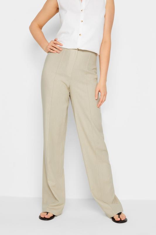 Tall  LTS Tall Stone Brown Linen Look Trousers