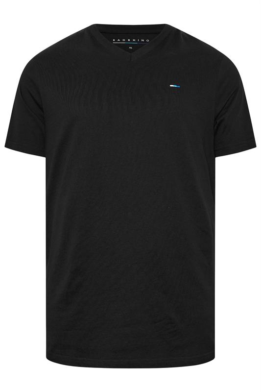 BadRhino Big & Tall Black 5 Pack Extra Long V-Neck T-Shirts | BadRhino 2