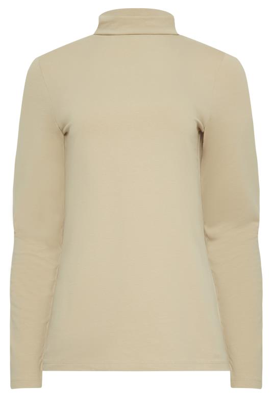 LTS Tall Beige Brown Turtle Neck Long Sleeve Top | Long Tall Sally  6
