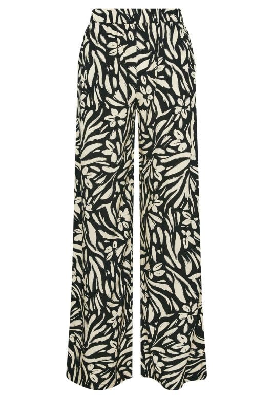 LTS Tall Women's Black Abstract Floral Print Wide Leg Trousers | Long Tall Sally 7