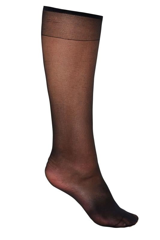 YOURS FOR GOOD 5 PACK Black Sheer Knee High Socks | Yours Clothing  3