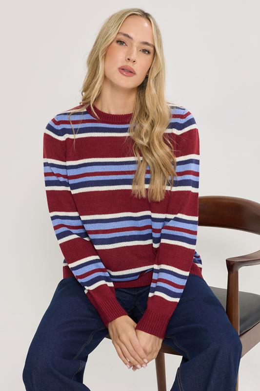 LTS Tall Red Knitted Stripe Jumper | Long Tall Sally 2