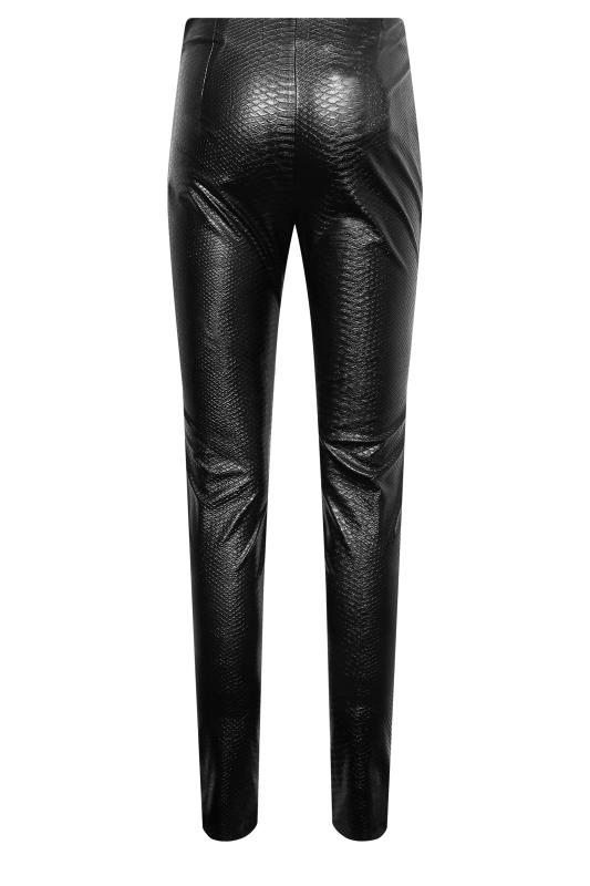 LTS Tall Black Croc Faux Leather Trousers | Long Tall Sally 5