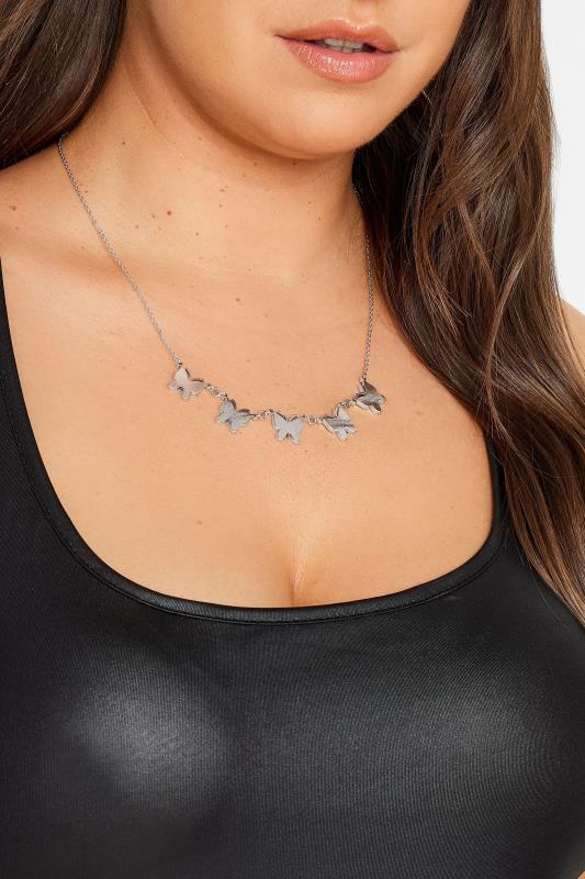 Plus Size  Yours Silver Tone Butterfly Necklace