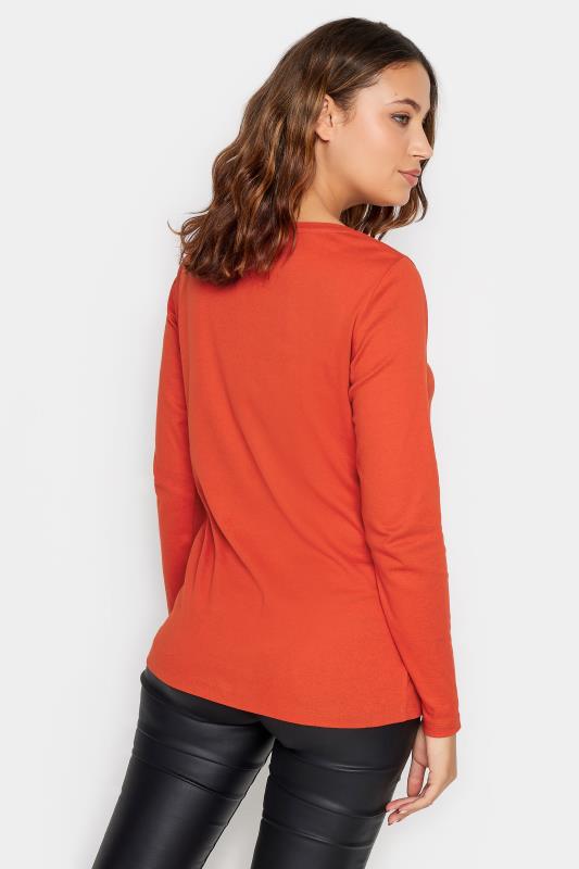 LTS Tall Bright Red Long Sleeve Cotton T-Shirt | Long Tall Sally  3