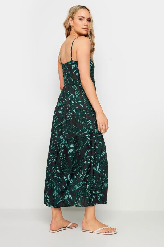 LTS Tall Dark Green Tropical Print Strappy Midaxi Dress | Long Tall Sally 3
