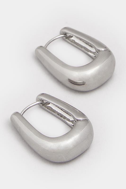 Silver Tone Square Hoop Earrings | Yours Clothing 3