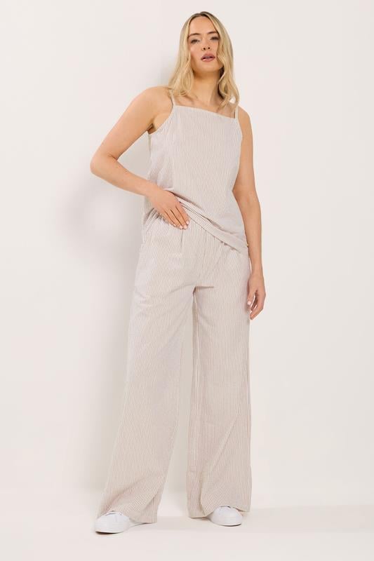 LTS Tall Women's Camel Brown Stripe Vest Top | Long Tall Sally 3