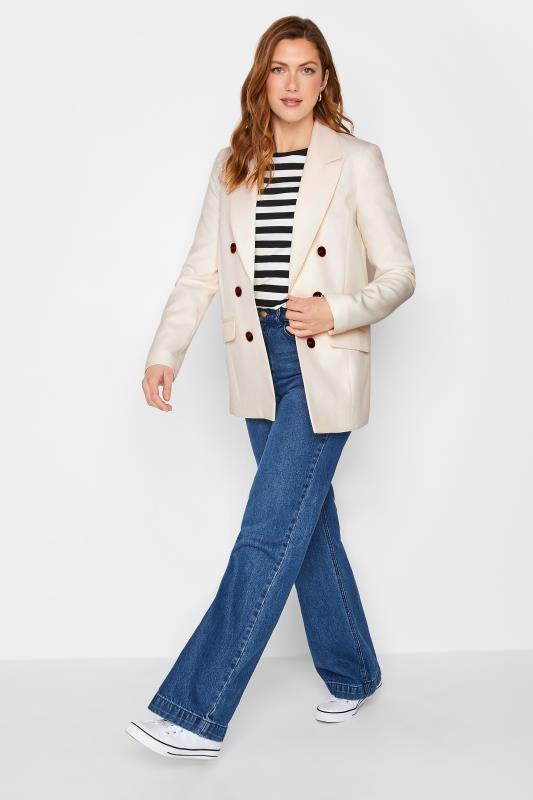 LTS Tall Women's Ivory White Double Breasted Blazer | Long Tall Sally 2