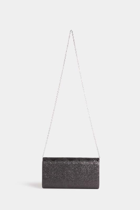 Black Sequin Chevron Clutch Bag | Yours Clothing 5