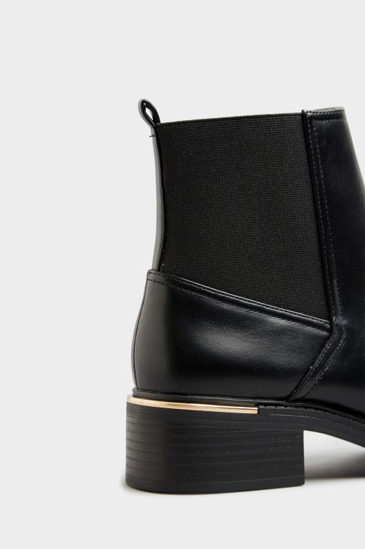 LTS Black Metal Trim Chelsea Boots In Standard Fit | Long Tall Sally 5