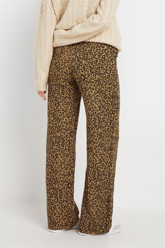 LTS Natural Brown Leopard Print Wide Leg Jeans | Long Tall Sally 5