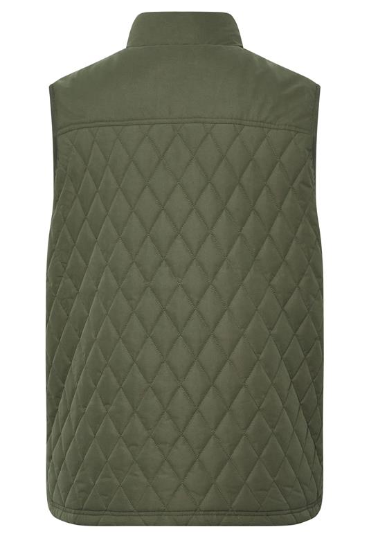 BadRhino Big & Tall Khaki Green Diamond Quilted Gilet | BadRhino 8