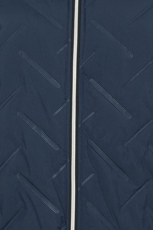 D555 Big & Tall Navy Blue Quilted Padded Jacket | BadRhino 3