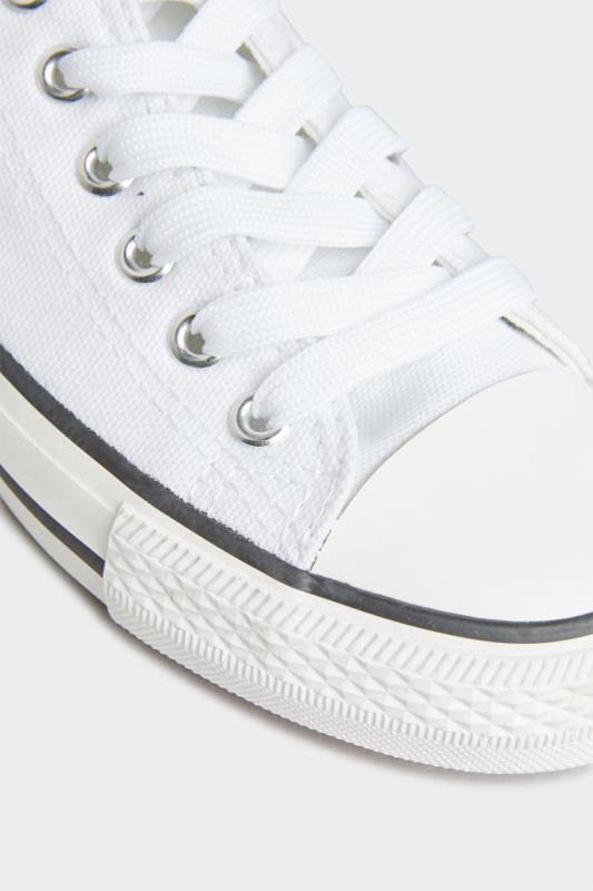 White Canvas Low Trainers In Wide Fit | Yours Clothing 5
