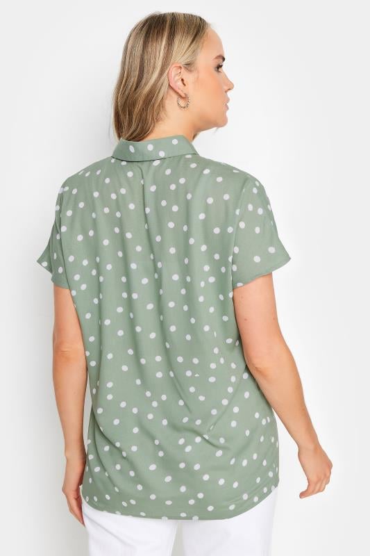 LTS Tall Sage Green Polka Dot Shirt | Long Tall Sally 3