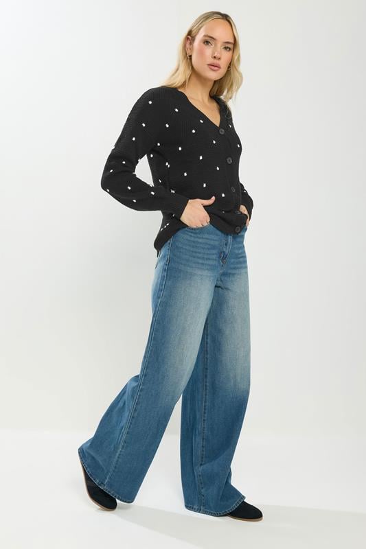 LTS Tall Women's Black & White Polka Dot Cardigan | Long Tall Sally 2